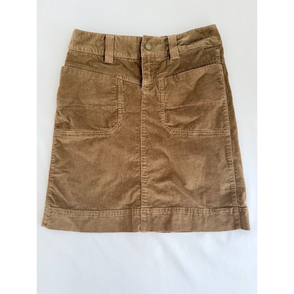 Athleta Washed Velvet Utility Skirt Brown Size 2